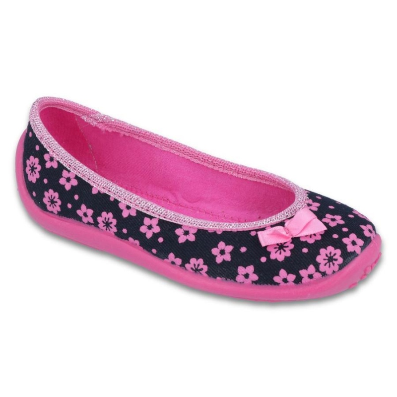 980X093 25 - dív.níz., tm.modrá, růžové kytičky