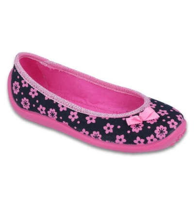 980X093 25 - dív.níz., tm.modrá, růžové kytičky