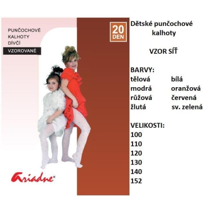 ARIADNE-Dětské punčochové kalhoty, vzor SÍŤ (mřížka)