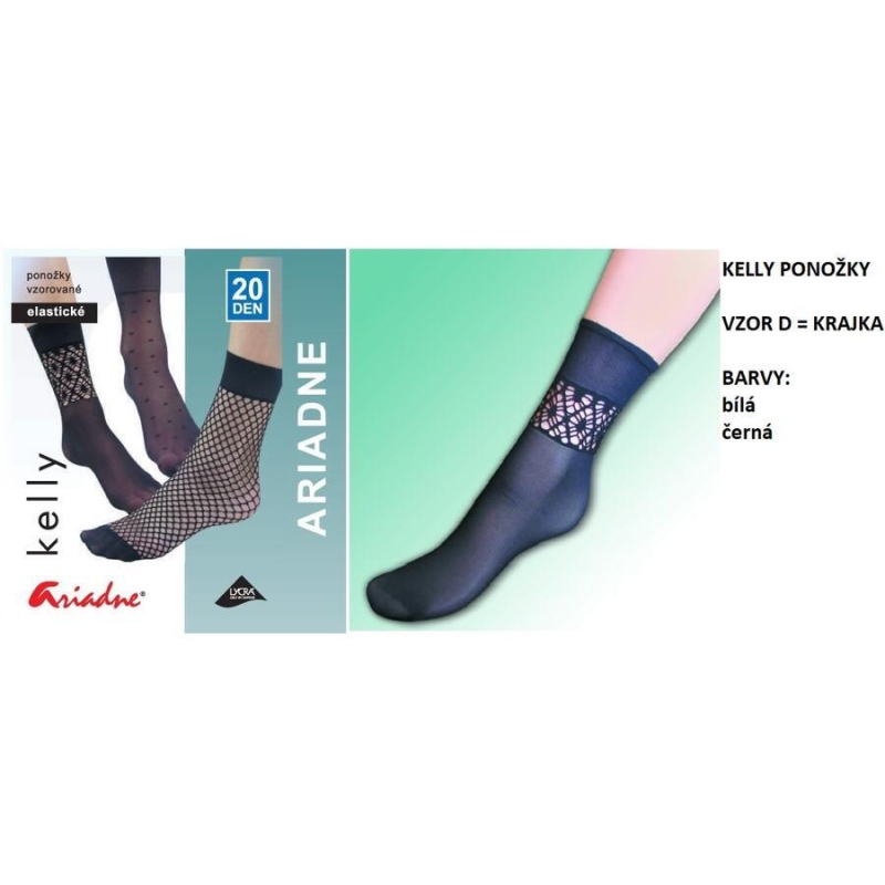 ARIANDE-KELLY ponožky, síť v lemu vzor D