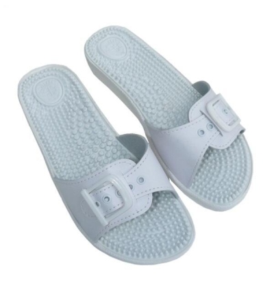 Dám.MASÁŽNÍ pantofle - jednopáskové (1pM) BÍLÁ 36