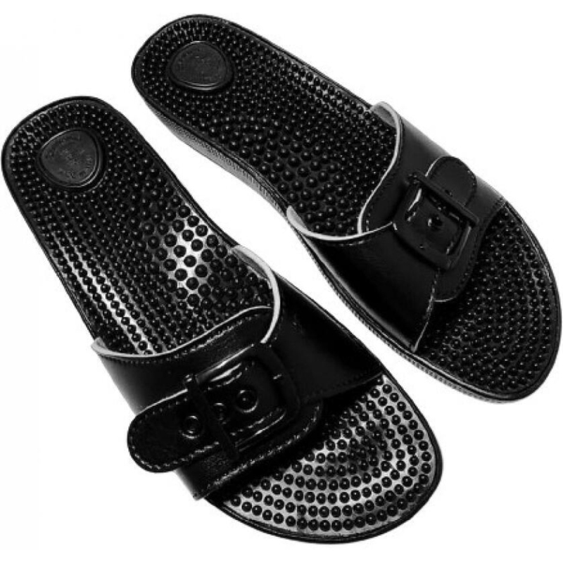 Dám.MASÁŽNÍ pantofle - jednopáskové (1pM) ČERNÁ 36