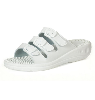 Dámské MASÁŽNÍ pantofle - třípáskové (3pM) BÍLÁ 36