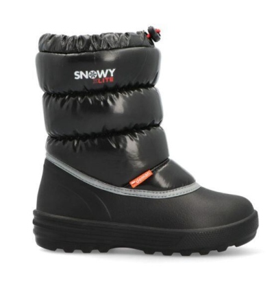 DEMAR - dětské sněhule SNOWY B černé 1212B zateplené ovčí vlnou NOVINKA 11/2023