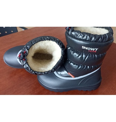 DEMAR - dětské sněhule SNOWY B černé 1212B zateplené ovčí vlnou NOVINKA 11/2023