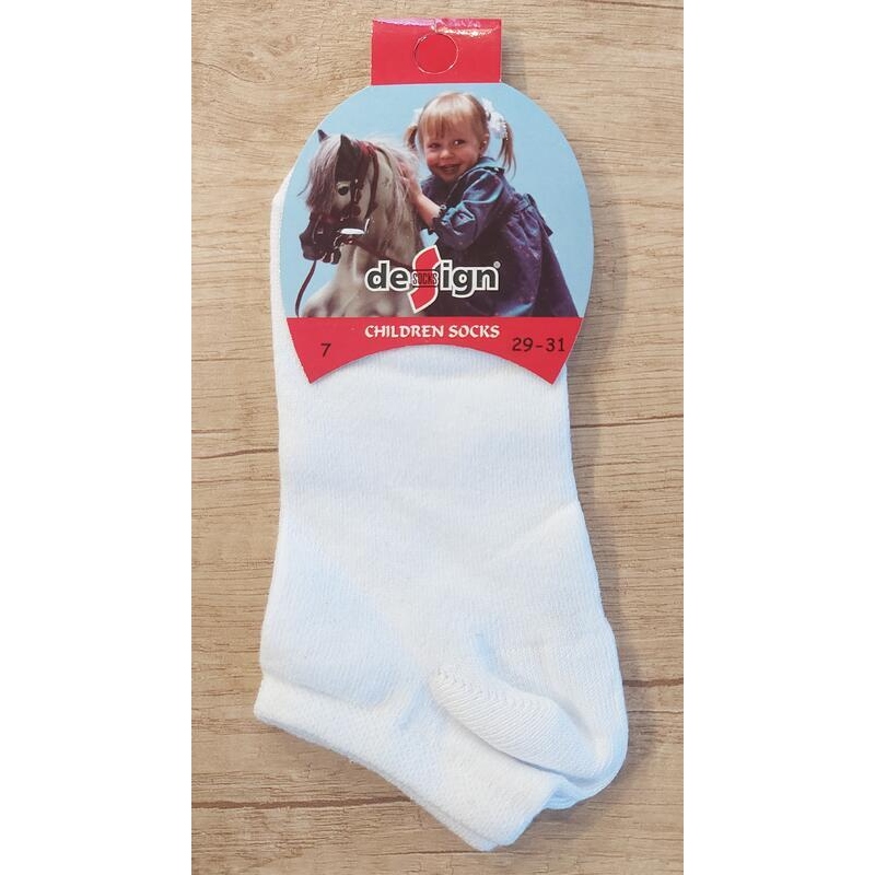 DESIGN SOCKS-dětské kotníčkové ponožky, BÍLÉ