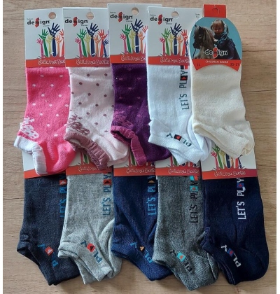 DESIGN SOCKS-dětské kotníčkové ponožky, SDRUŽENÉ