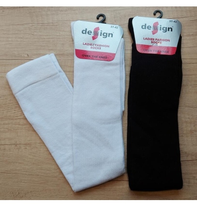 DESIGN SOCKS-NADKOLENKY, vel. 37-42 BÍLÁ