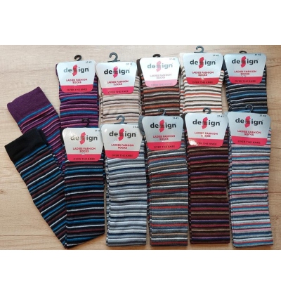 DESIGN SOCKS-NADKOLENKY, vel. 37-42 ÚZKÝ PRUH