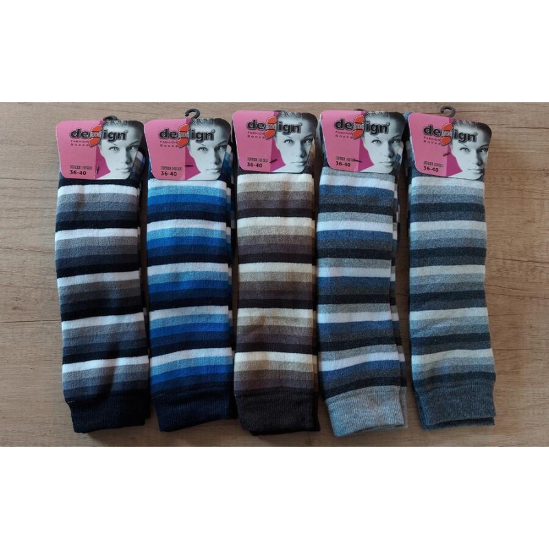 DESIGN SOCKS-PODKOLENKY froté dámské, úzký pruh