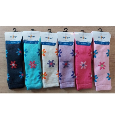 DESIGN SOCKS-PODKOLENKY froté dětské, kytičky