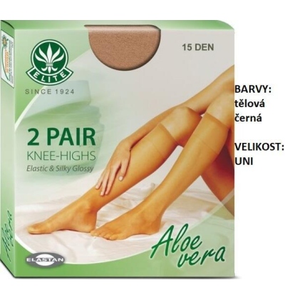 ELITE-ALITA/2 podkolenky s Aloe vera, 2 páry
