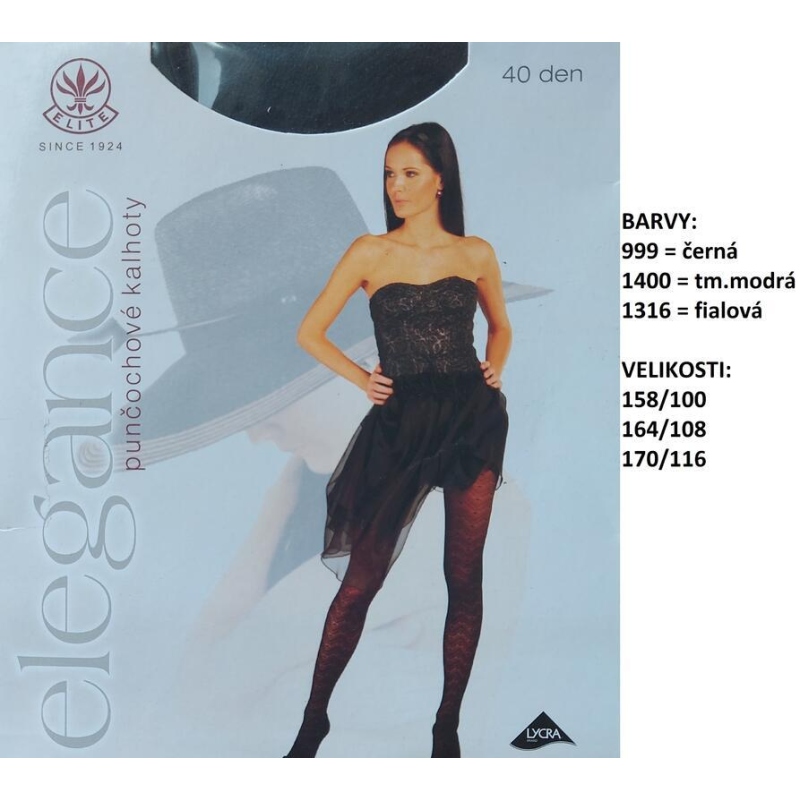 ELITE-DONA vzor. punčocháče 40 den, 158/100 b.1316