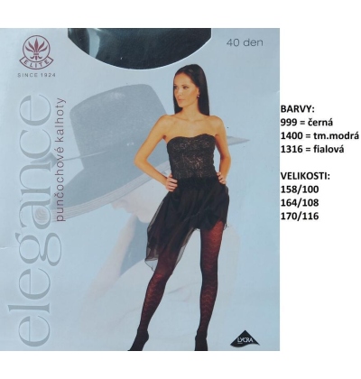 ELITE-DONA vzor. punčocháče 40 den, 158/100 b.1316