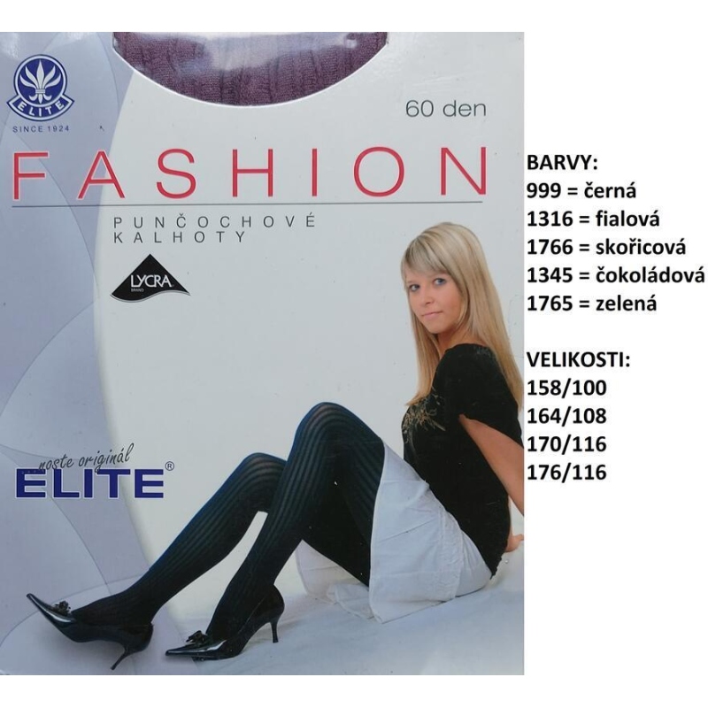 ELITE-KATY pun.kalhoty vzor, 60 den,158/100 b.1316