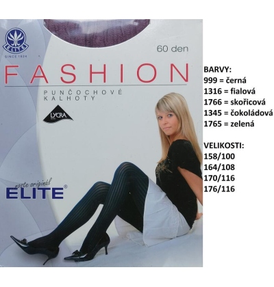 ELITE-KATY pun.kalhoty vzor, 60 den,158/100 b.1316