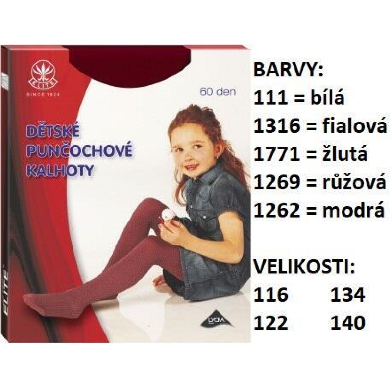 ELITE-LUCINKA dětské PK, 116 BÍLÁ