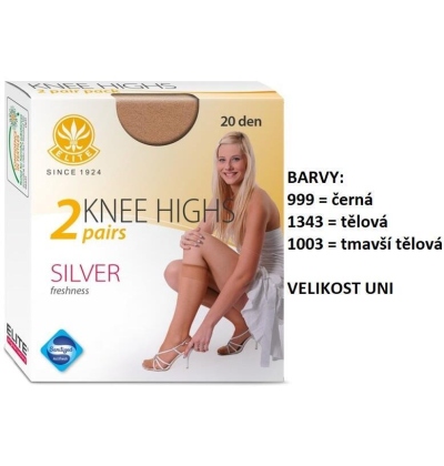 ELITE-SARKA/2 silonové podkolenky, 2 páry, SILVER