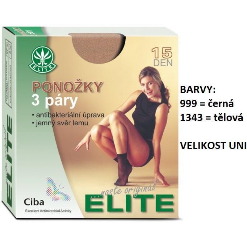 ELITE-ZORA/3 silonové ponožky, 3 páry, antibakteriální
