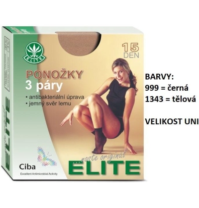 ELITE-ZORA/3 silonové ponožky, 3 páry, antibakteriální