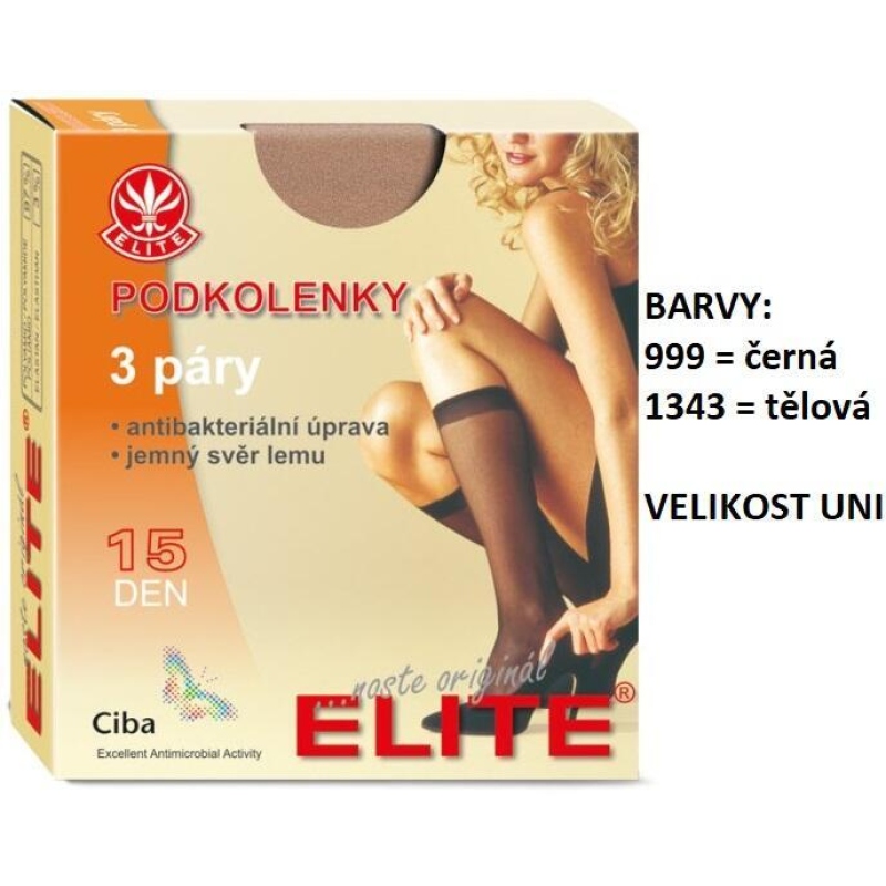 ELITE-ZORKA/3 silonové podkolenky, 3 páry, antibakteriální