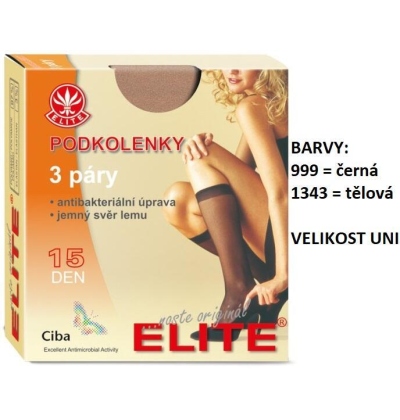 ELITE-ZORKA/3 silonové podkolenky, 3 páry, antibakteriální