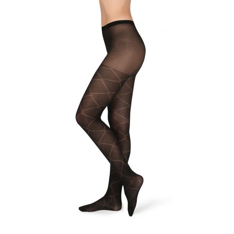 EVONA-AMANDA vzorované, káro, 60 DEN