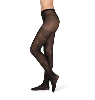 EVONA-AMANDA vzorované, káro, 60 DEN