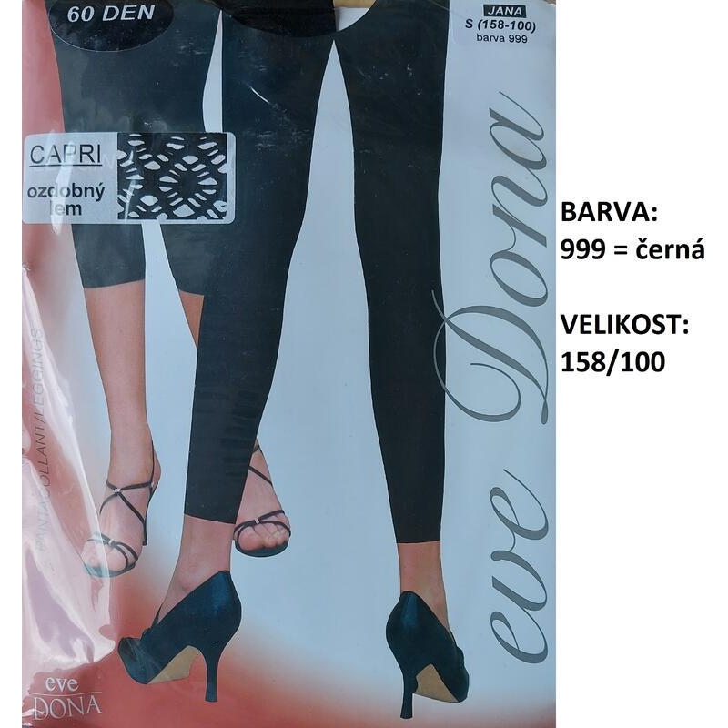 EVONA-JANA dámské capri 3/4, vzorovaný lem