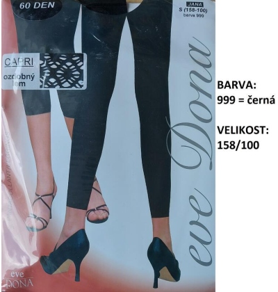 EVONA-JANA dámské capri 3/4, vzorovaný lem