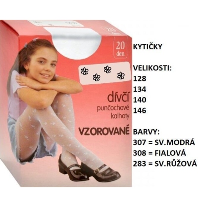 EVONA-MIKI 4 dětské punčochové kalhoty, vzor KYTKY