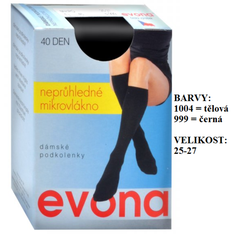 EVONA-MIKRO podkolenky, mikrovlákno + lycra