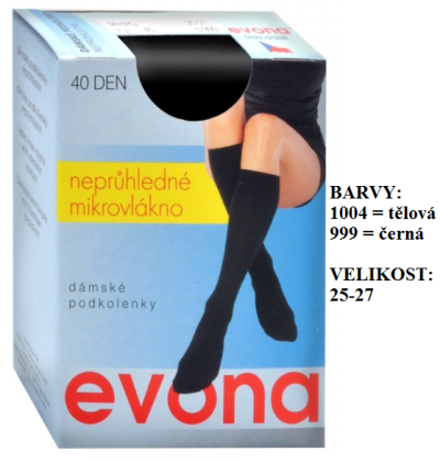 EVONA-MIKRO podkolenky, mikrovlákno + lycra