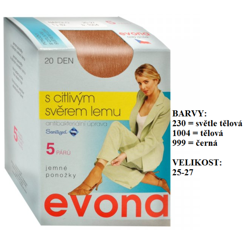 EVONA-NAPOLO ponožky se zdravotním lemem, 5 párů