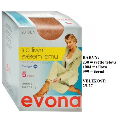 EVONA-NAPOLO ponožky se zdravotním lemem, 5 párů