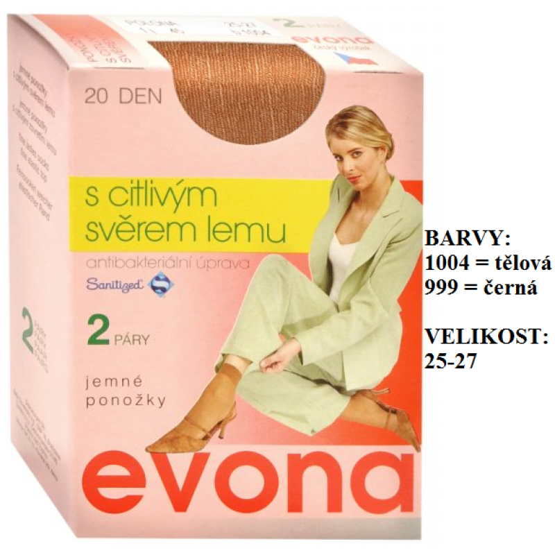 EVONA-POLONA ponožky, zdravotní lem, 2 páry