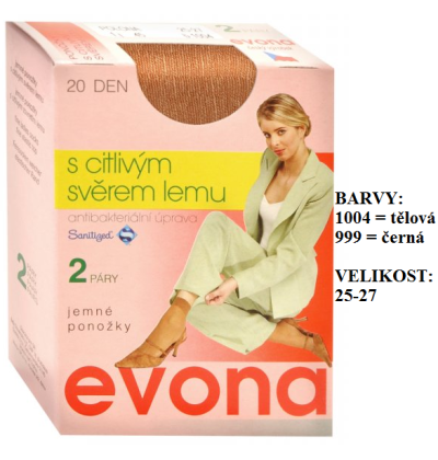 EVONA-POLONA ponožky, zdravotní lem, 2 páry