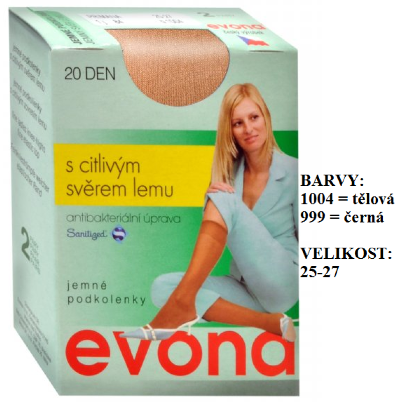 EVONA-PRIMANA podkolenky, zdravotní lem, 2 páry