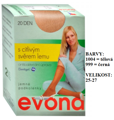 EVONA-PRIMANA podkolenky, zdravotní lem, 2 páry