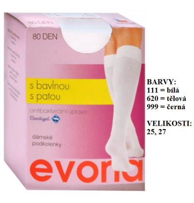 EVONA-SETA podkolenky s bavlnou a patou