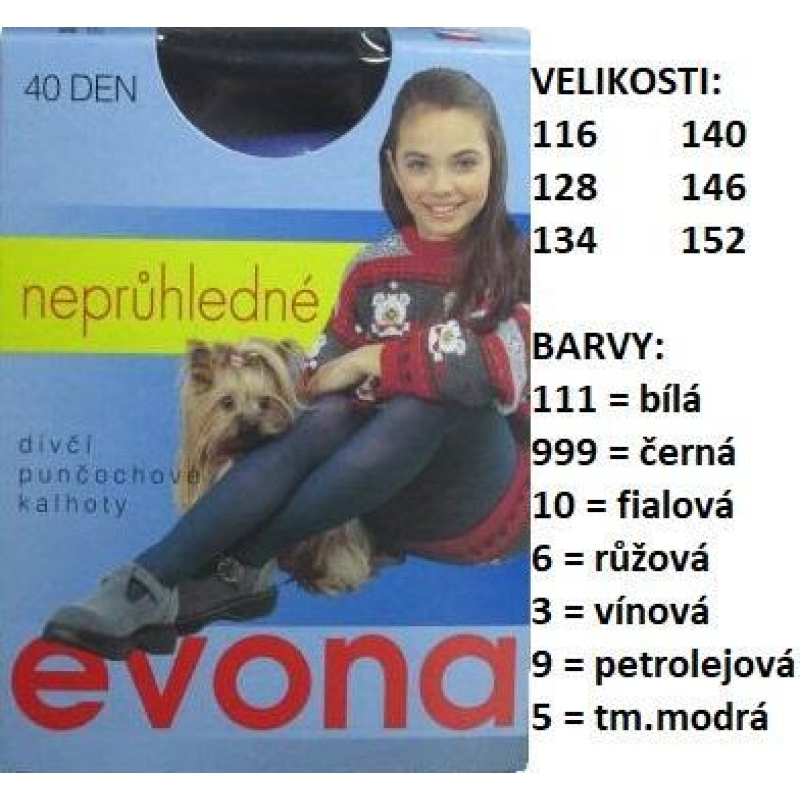 EVONA-TERKA dětské neprůhledné punčochové kalhoty