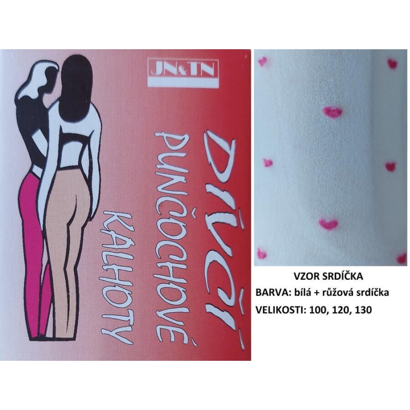 JNaTN-Dětské punčochové kalhoty, vzor SRDCE
