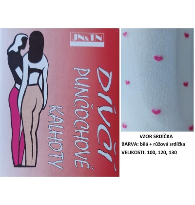 JNaTN-Dětské punčochové kalhoty, vzor SRDCE