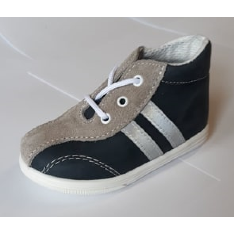 JONAP 010/M 17 - dět.kož.šněr.capáčky, modro-šedá