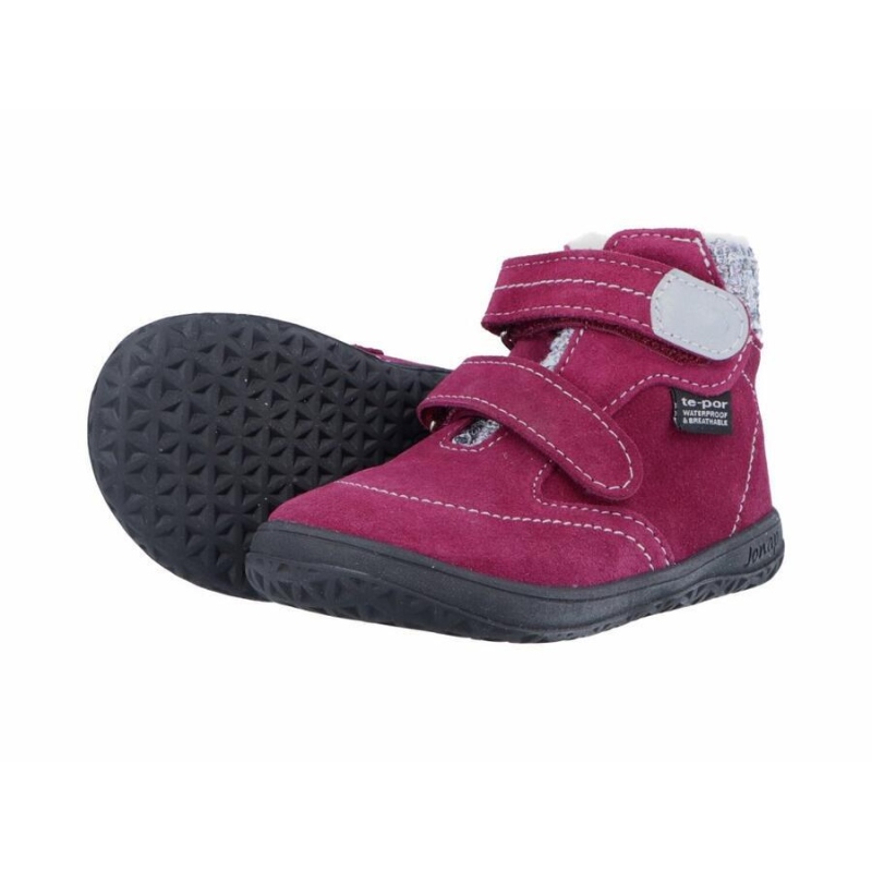 JONAP B5 S - kožené zimní, velur, vínová s membránou TE-POR