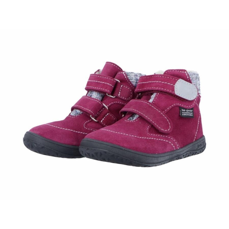 JONAP B5 S - kožené zimní, velur, vínová s membránou TE-POR