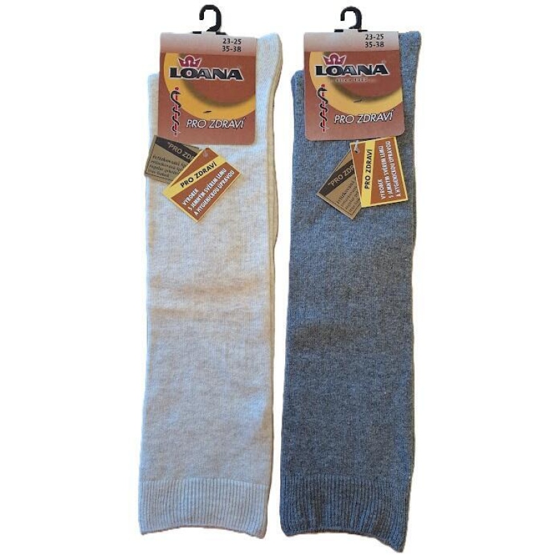 LOANA-50517 PODKOLENKY AMYKO, jemný svěr lemu, řetízkovaná špice