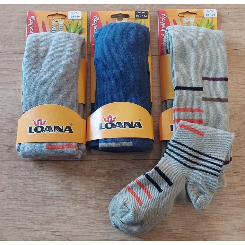 LOANA-51120 ČÁRKY, ba+lycra, 98-104 BÉŽOVÁ