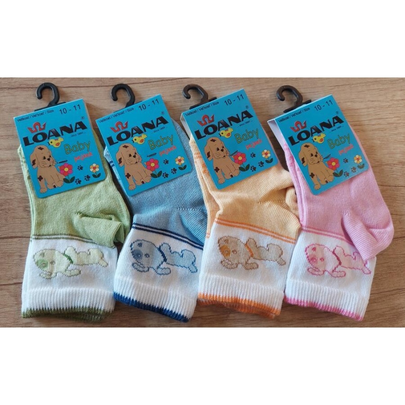 LOANA-83013 PEJSEK kojenecké ponožky