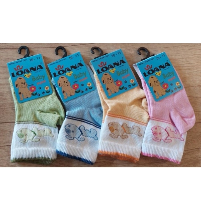 LOANA-83013 PEJSEK kojenecké ponožky